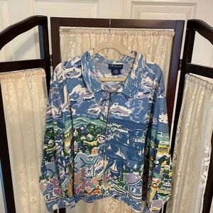 Colorful Scenic Print Jacket